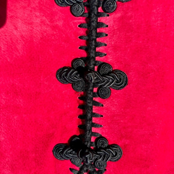 Vintage 80s Red Suede Leather Vest Boho Western Festival Style by Erez Levy Sm - Picture 6 of 9